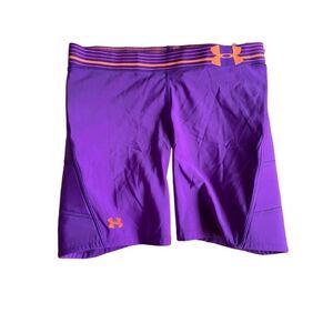 Under Armour, women’s compression, purple padded, shorts, softball size medium